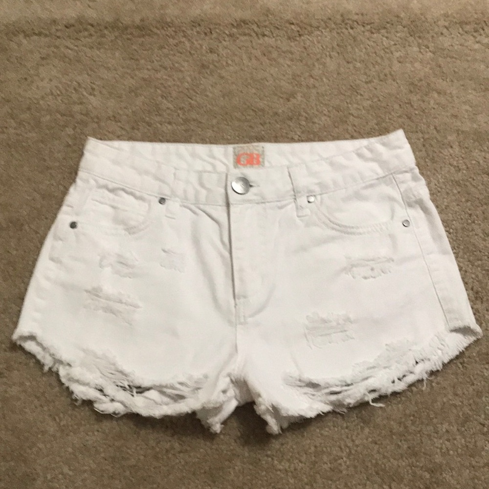 Gianni Bini Destroyed High Waisted Denim Shorts